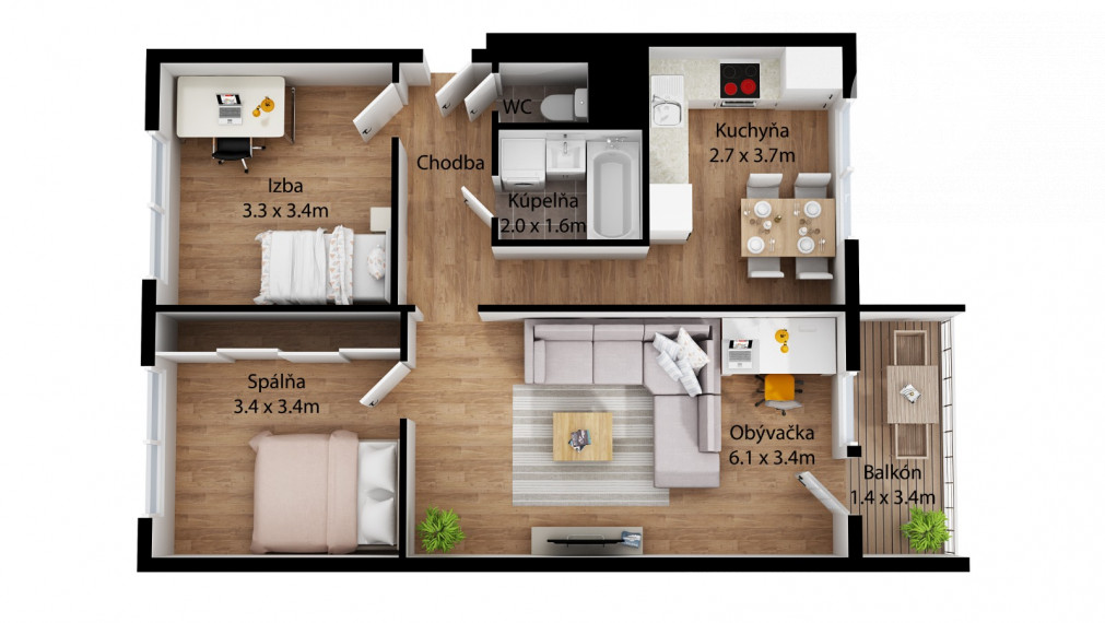 PREDANÝ Útulný 3 izbový byt v centre mesta Pezinok