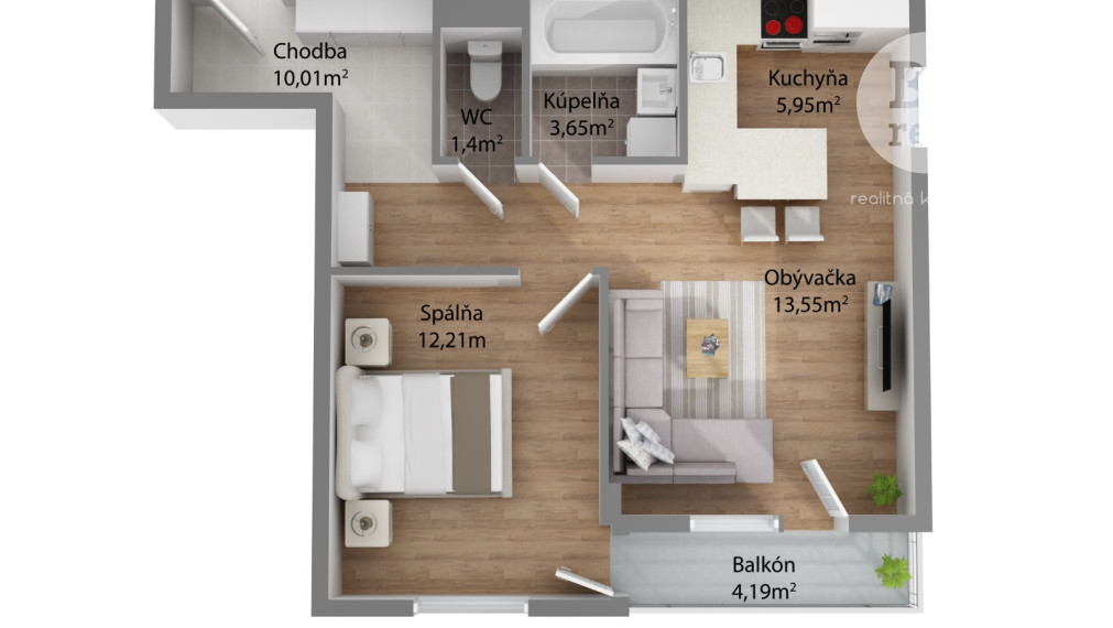 PREDANÝ Zariadený 2 izbový byt na Úderníckej ulici