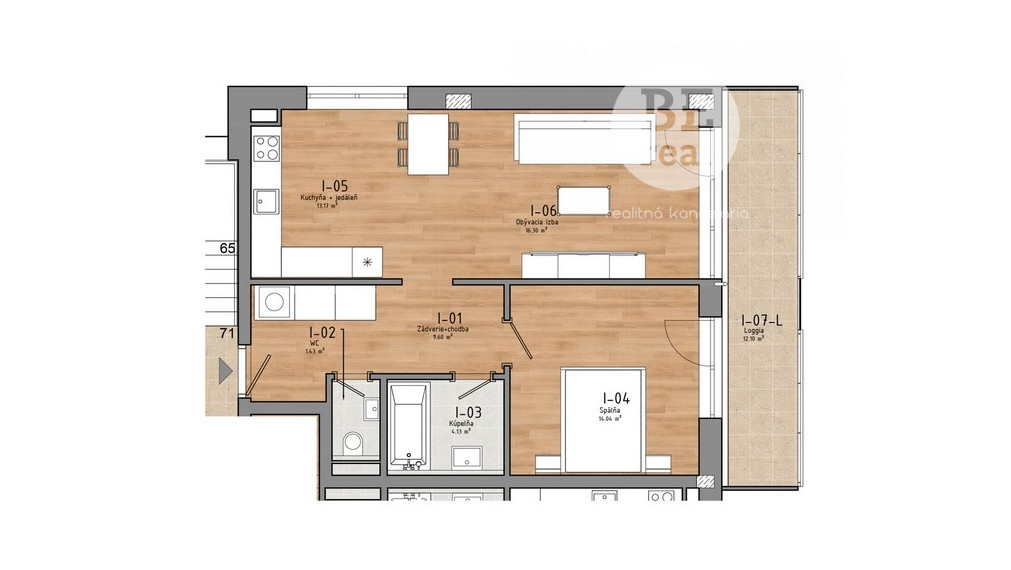 PREDANÝ 2 izbový byt s loggiou v skolaudovanom bytovom dome - Byty Rozálka